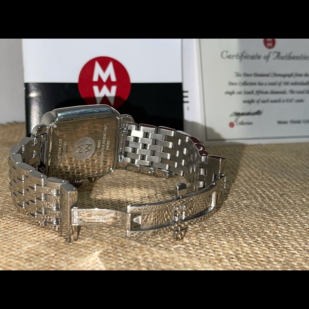 Michele Deco 18 Diamond MOP Bracelet Watch - Picture 7 of 16